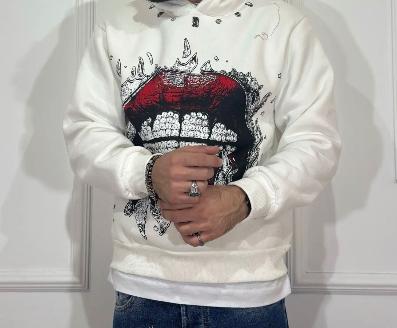 Red Lips Crystal hoodie alternate view